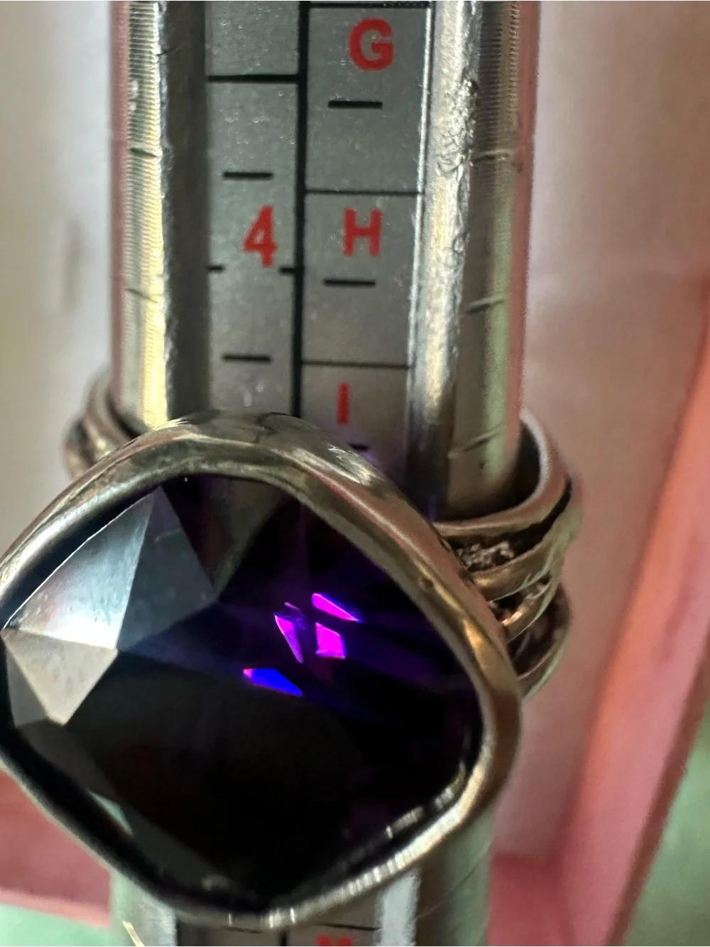 Silpada sterling Silver 925 Ring with Deep Purple Cushion Gemstone size 5